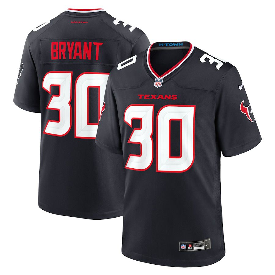Men Houston Texans 30 Myles Bryant Nike Navy Team Game NFL Jersey